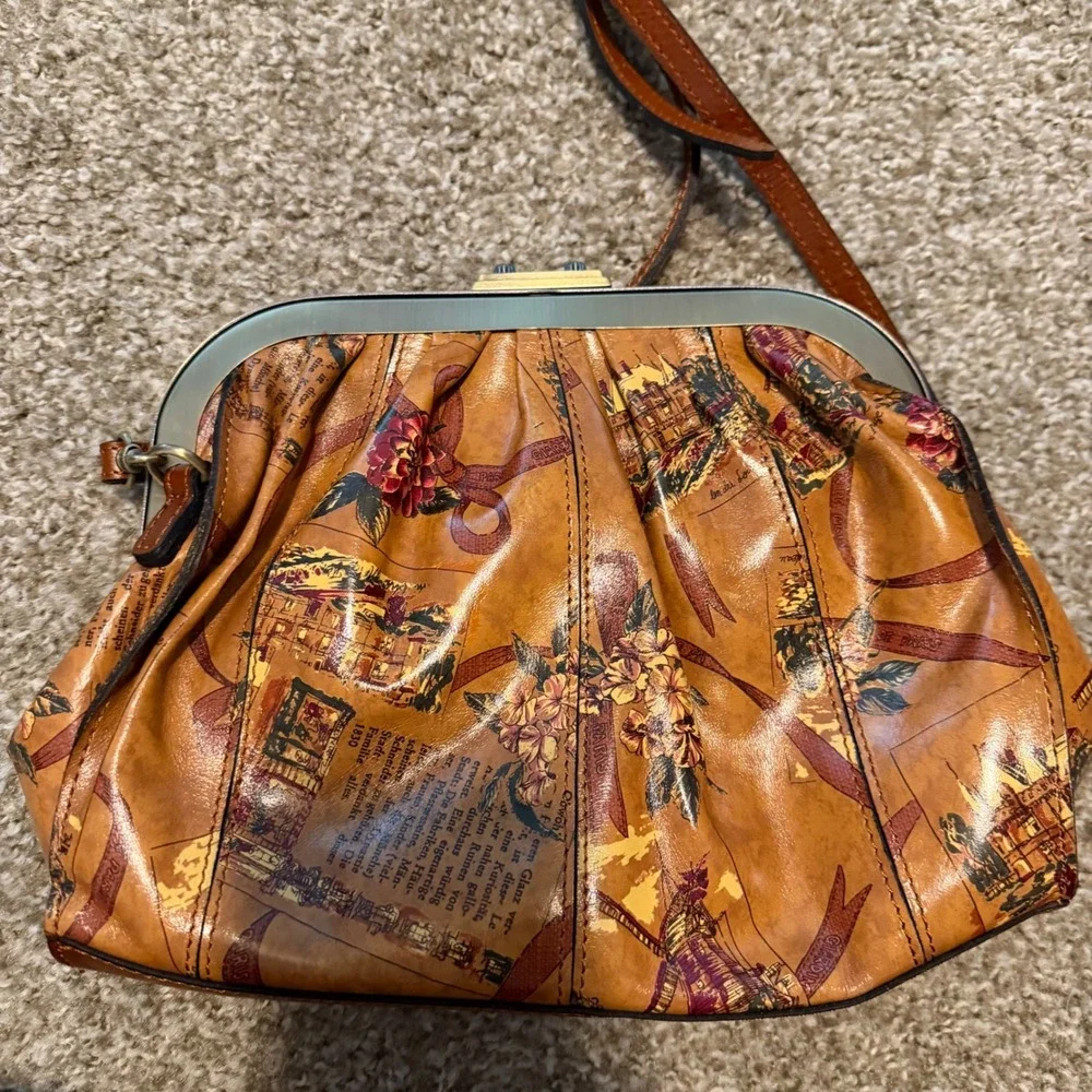 Patricia Nash Verbania Frame leather crossbody purse European Trip boho classic